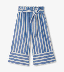 Girls Powder Stripes Cropped Paperbag Pants