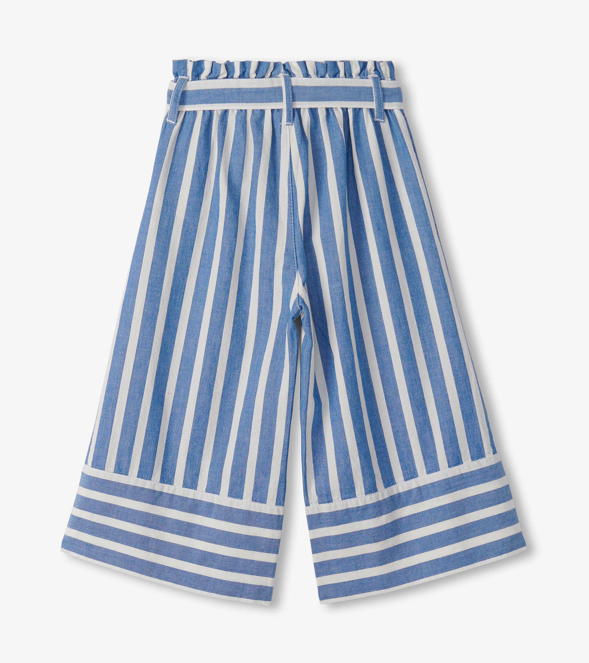 Girls Powder Stripes Cropped Paperbag Pants