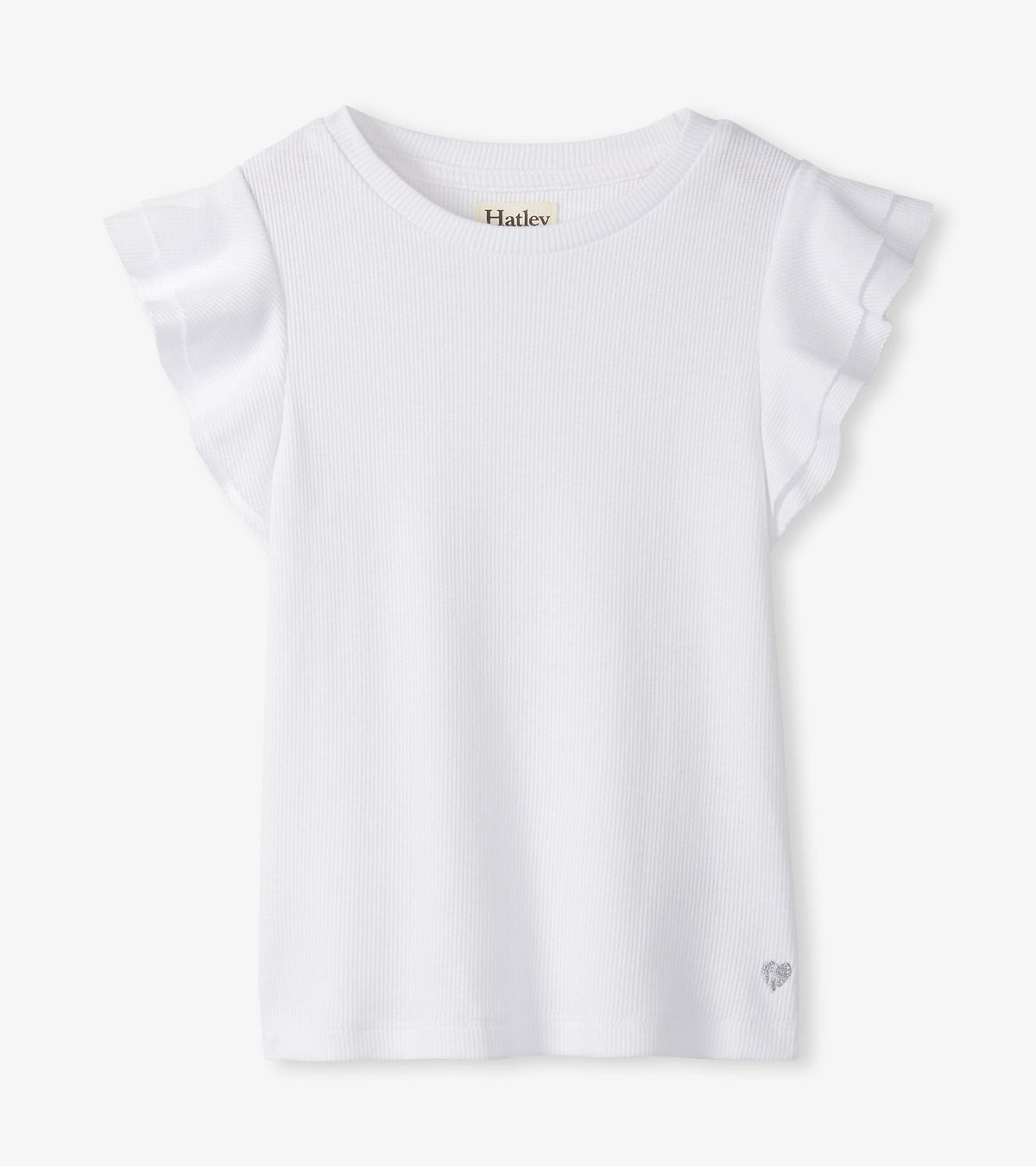 Girls White Ruffle Sleeve Tank