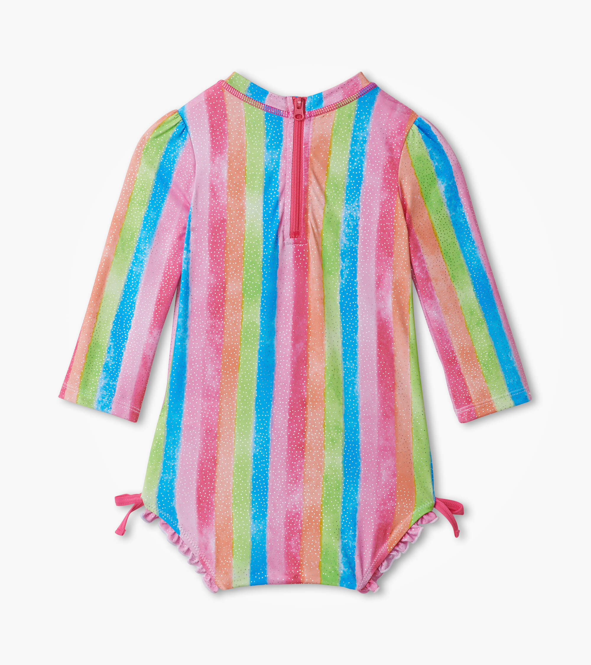 Baby Girls Rainbow Stripes Rashguard Swimsuit