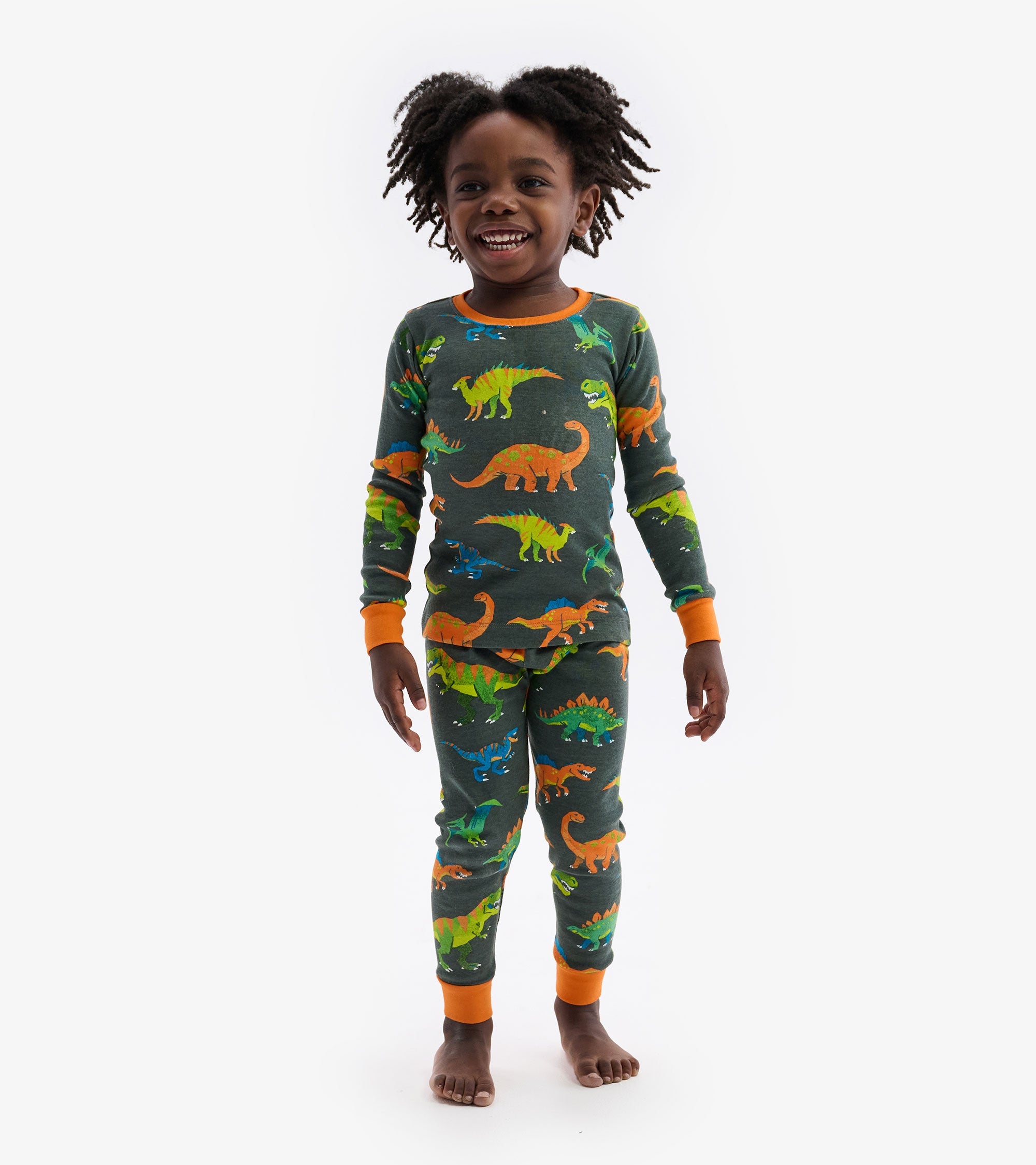 Colorblock Dino Pajama Set