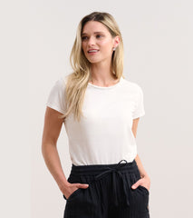 Braided Neck Tee - White