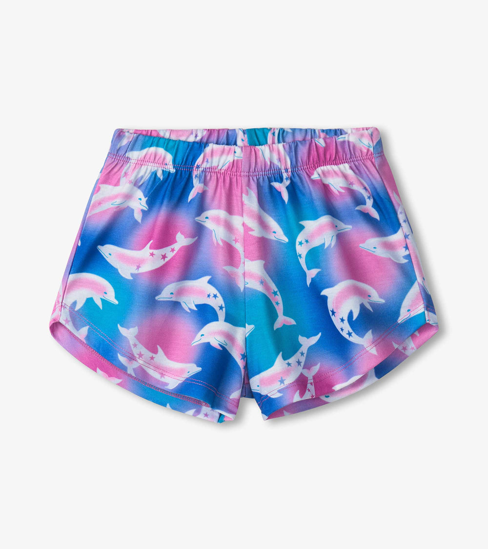 Girls Airbrush Dolphins Tee and Shorts Pajama Set
