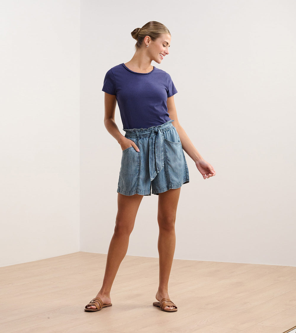 Cassie Shorts - Blue Acid Wash