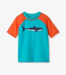 Boys Sharks Short Sleeve Rashguard