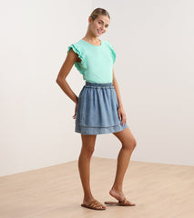 Layered Sleeve Tank - Turquoise