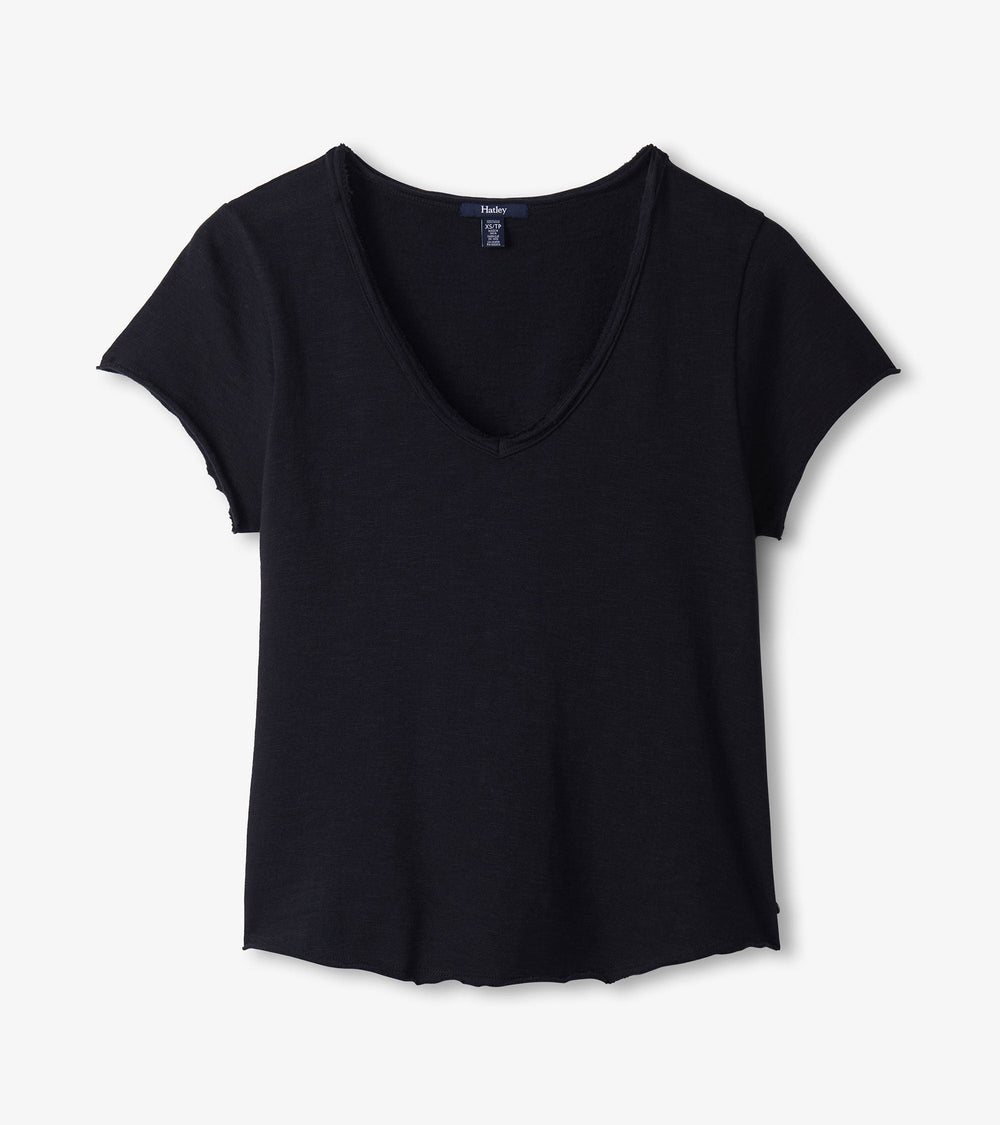Sadie V-Neck Tee - Black
