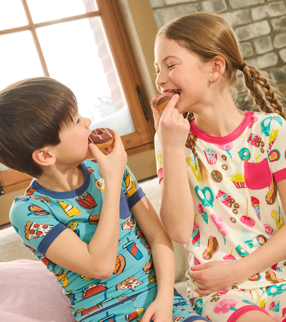 Boys Carnival Food Short Pajama Set