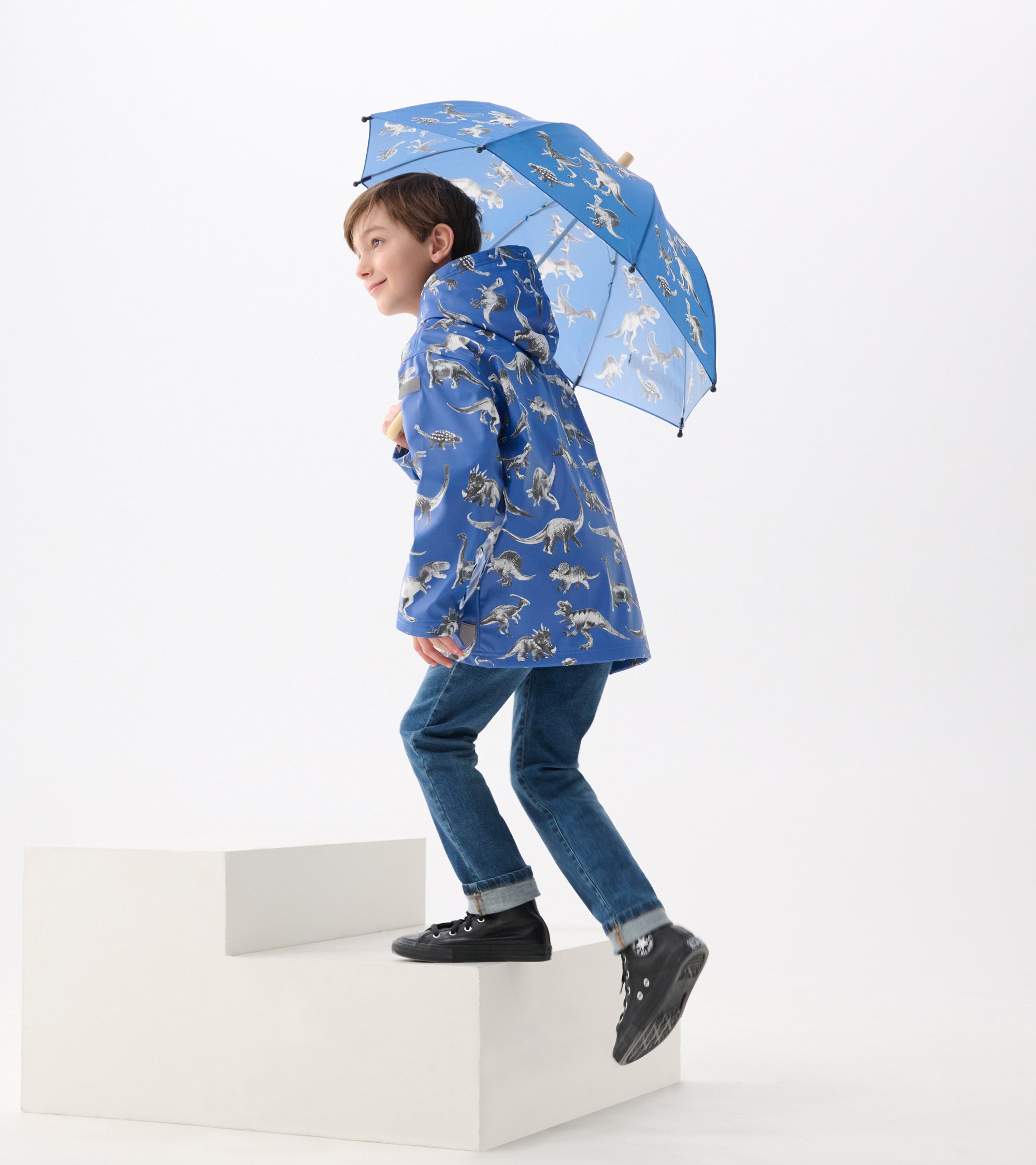 Boys Dino Extinction Zip-Up Rain Jacket