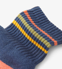 Boys Striped Blue Crew Socks