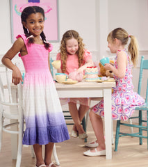 Girls Glowing Hearts Smocked Angel Dress