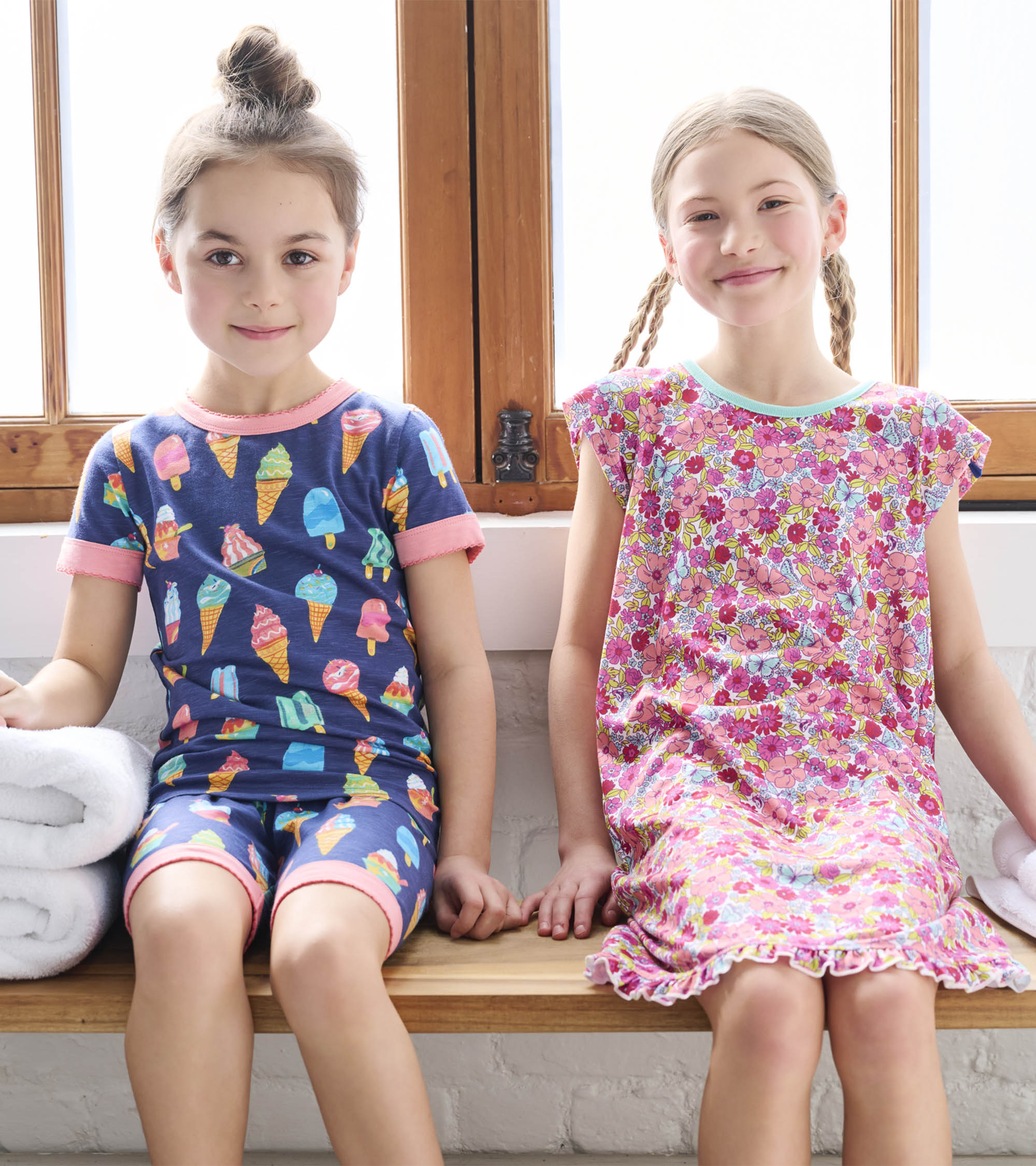 Girls Ice Cream Treats Short Pajama Set