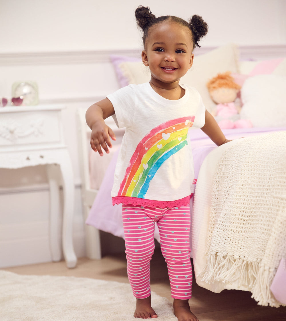 Baby & Toddler Girls Little Hearts Stretch Leggings
