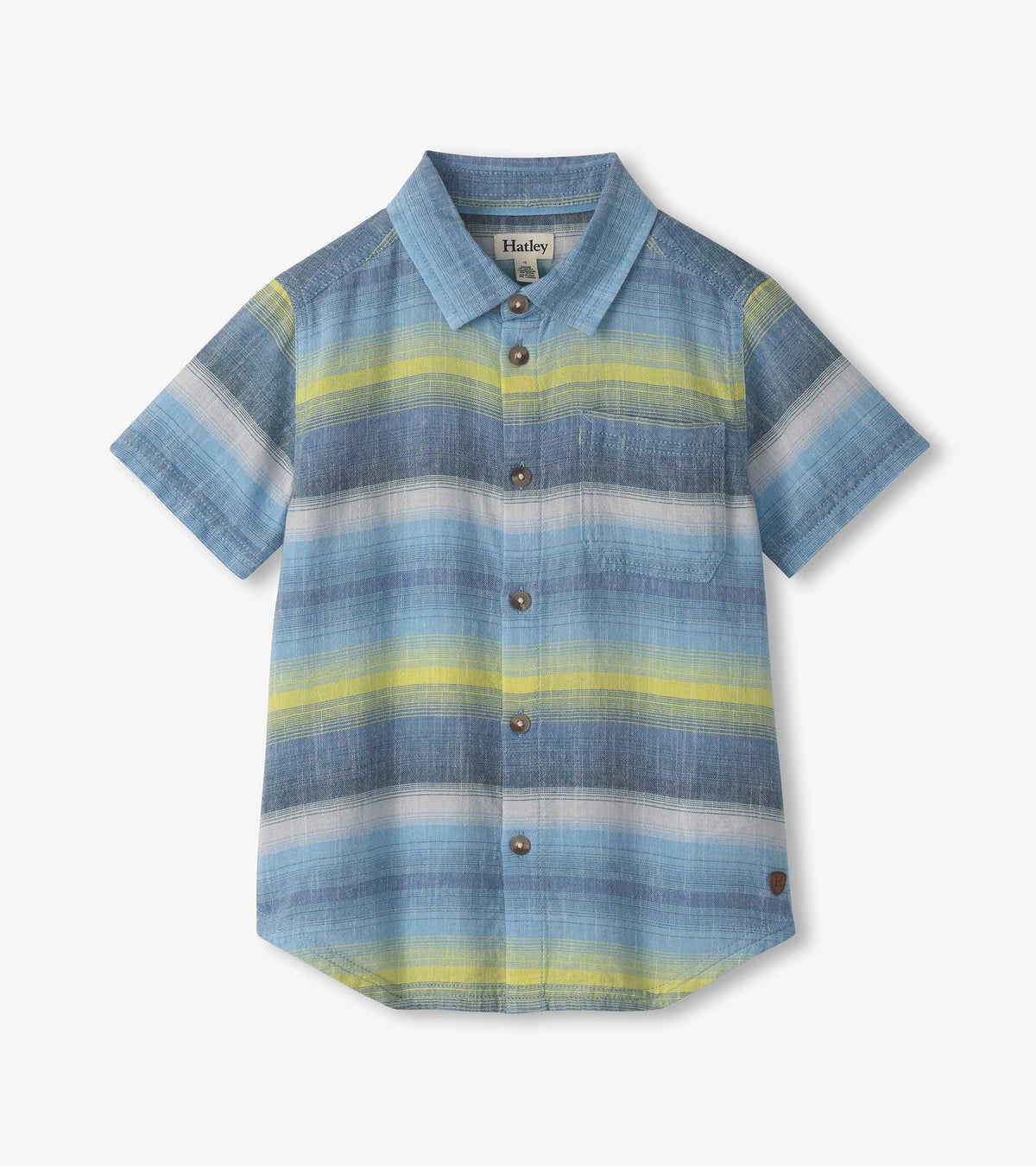 Boys Lime Green Stripes Button Down Shirt