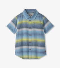 Boys Lime Green Stripes Button Down Shirt