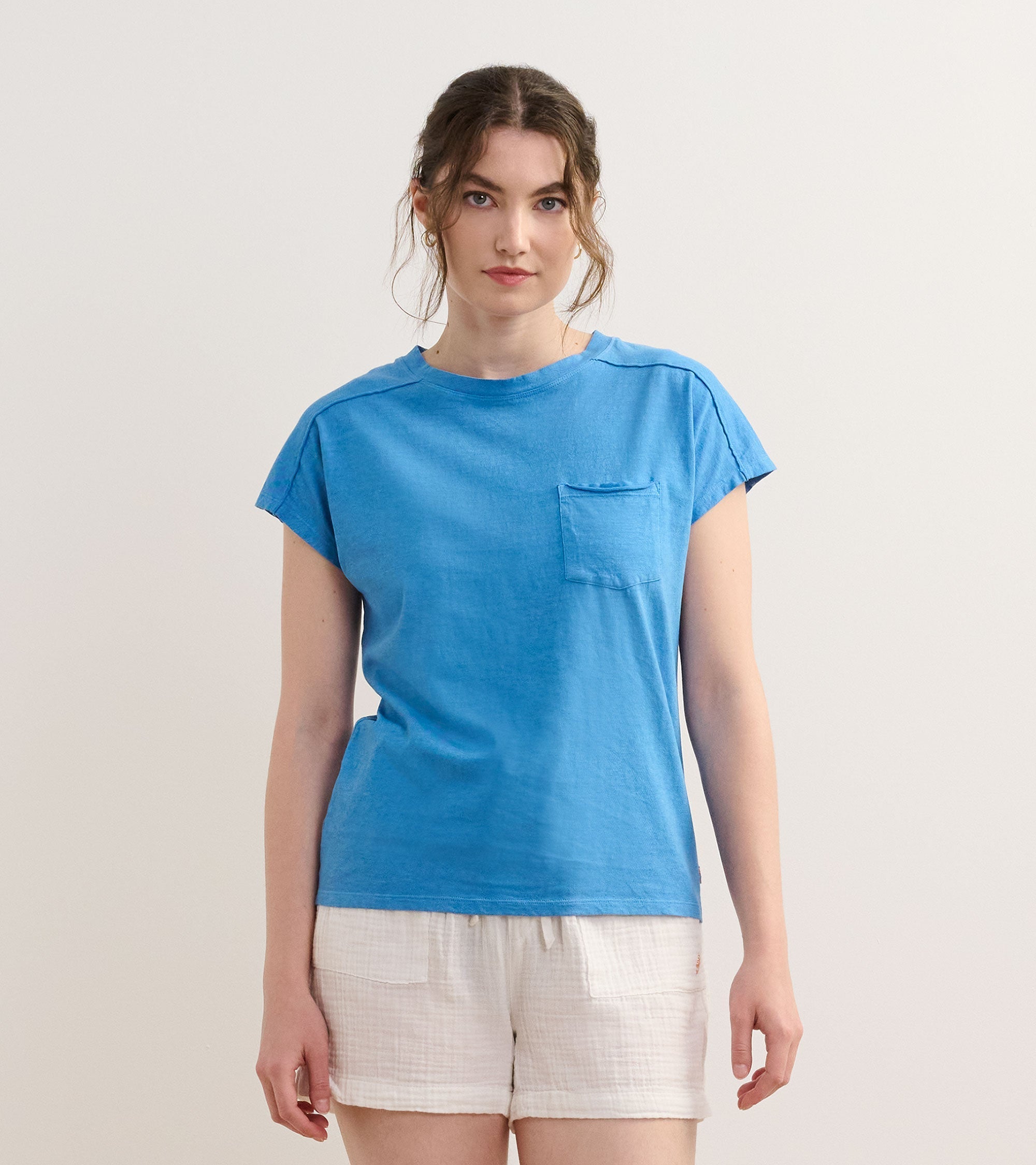 Slouchy Pocket Tee - Marina