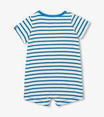 Baby & Toddler Boys Shark Stripes Bamboo Romper