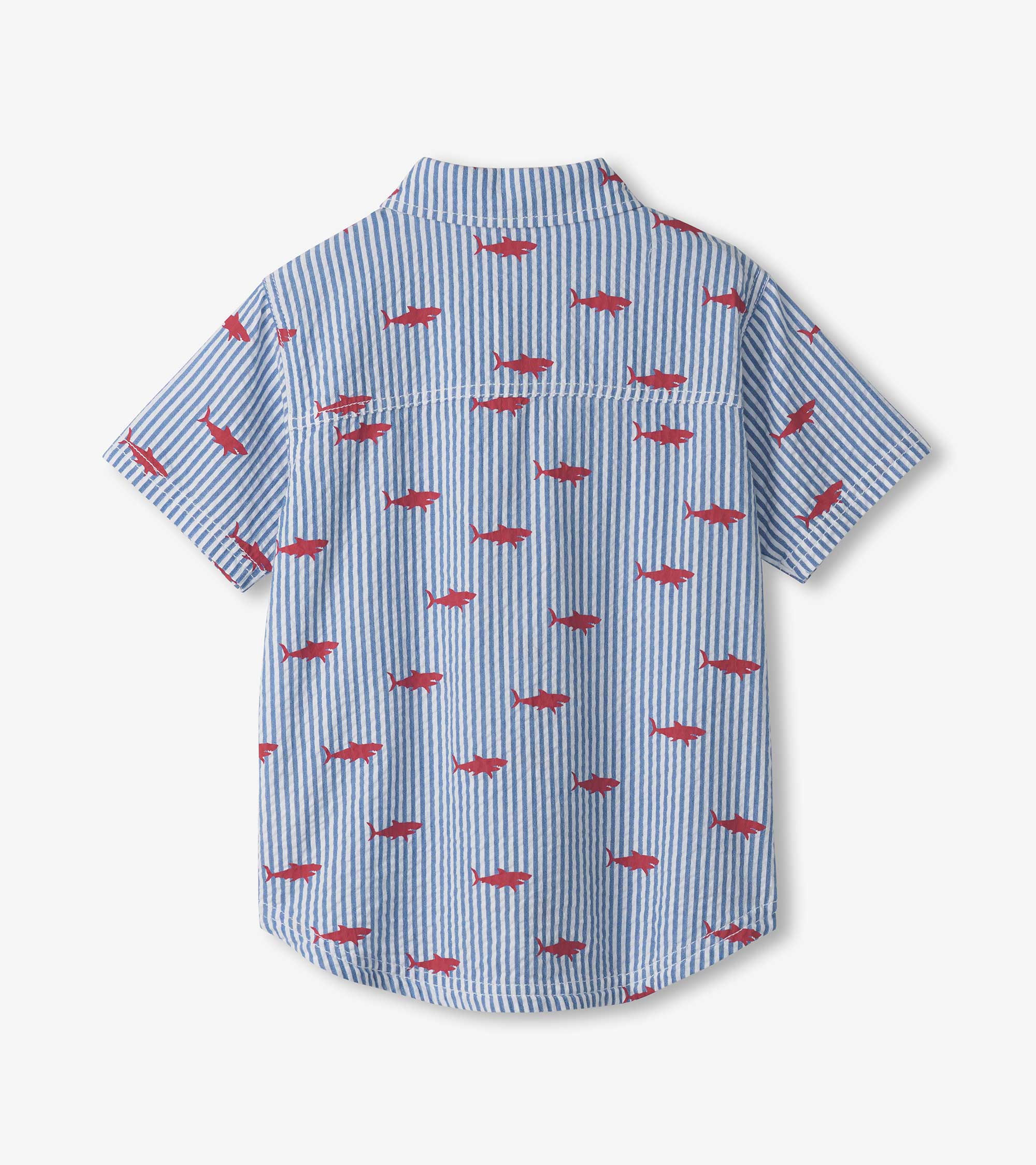 Boys Shark Silhouette Button Down Shirt