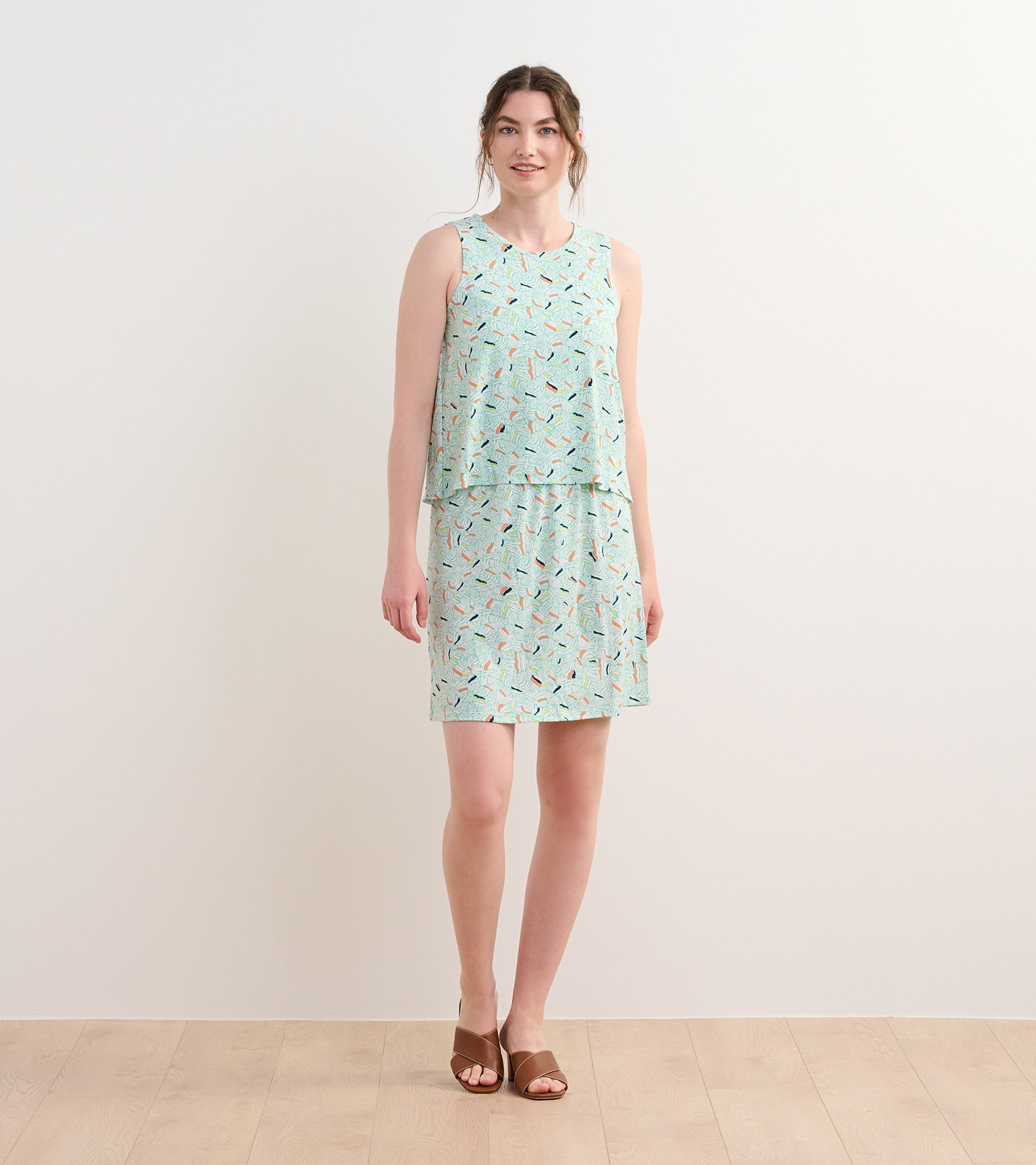 Roberta Dress - Organic Leaves
