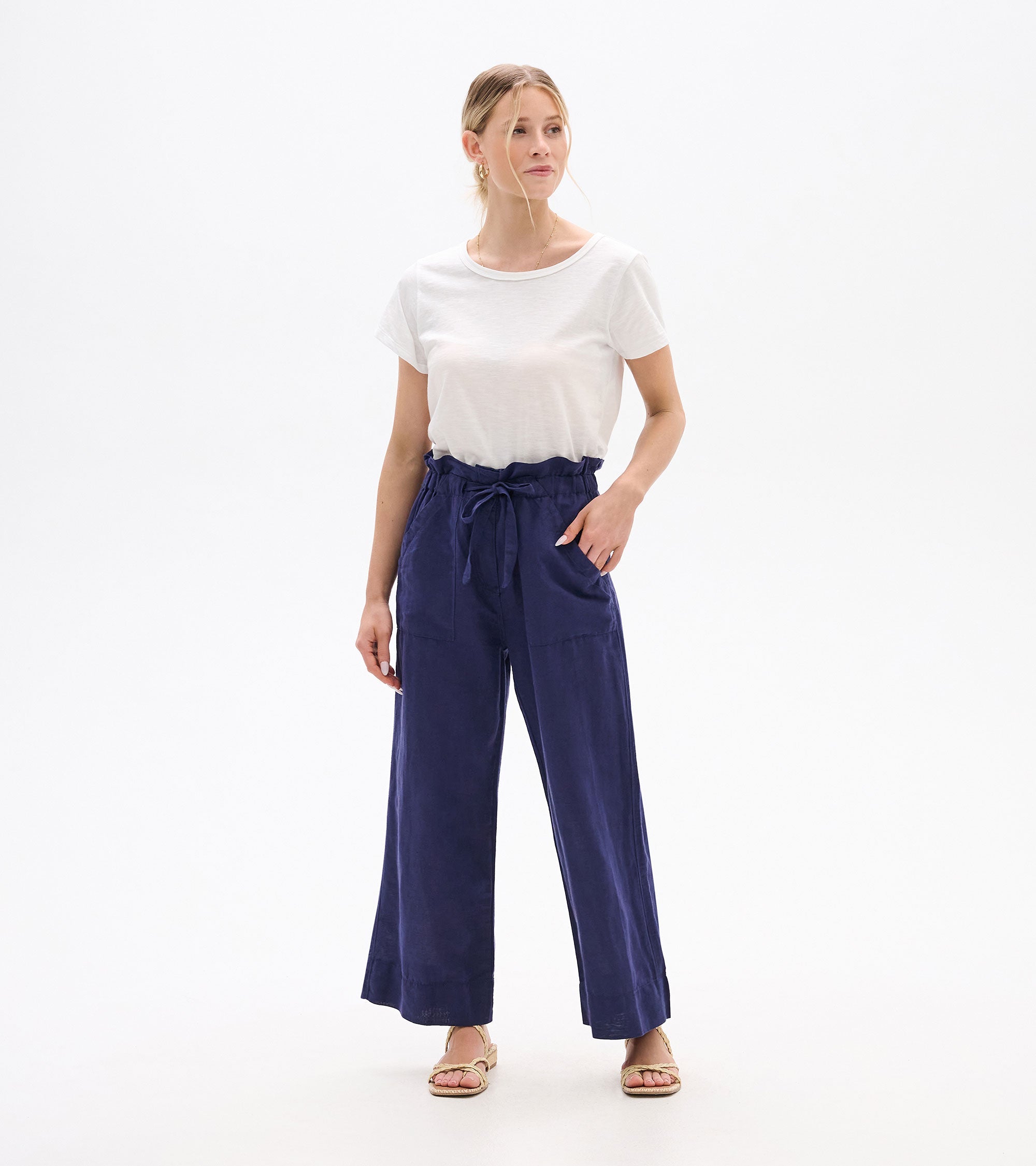 Tie Front Pants - Patriot Blue