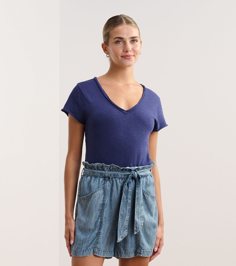 Sadie V-Neck Tee - Patriot Blue