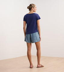 Sadie V-Neck Tee - Patriot Blue