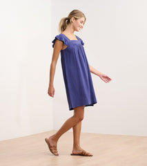 Flutter Sleeve Dress - Patriot Blue