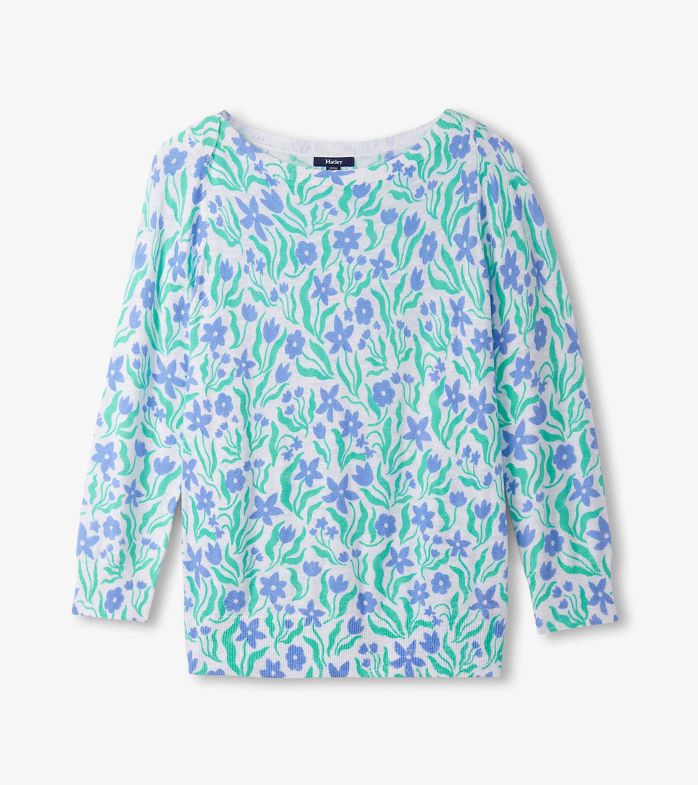 3/4 Sleeve Knit Breton - Painted Flowers