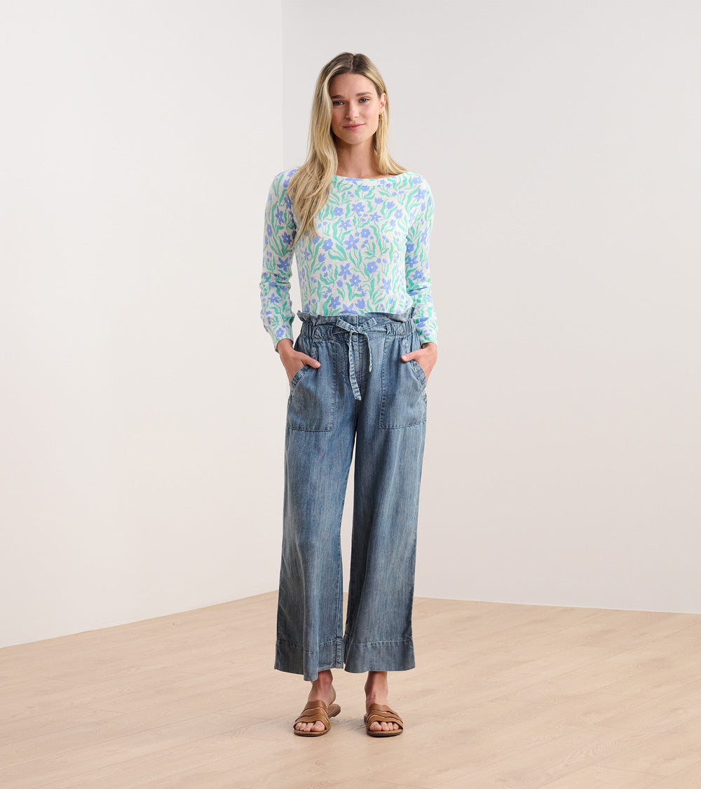 3/4 Sleeve Knit Breton - Painted Flowers