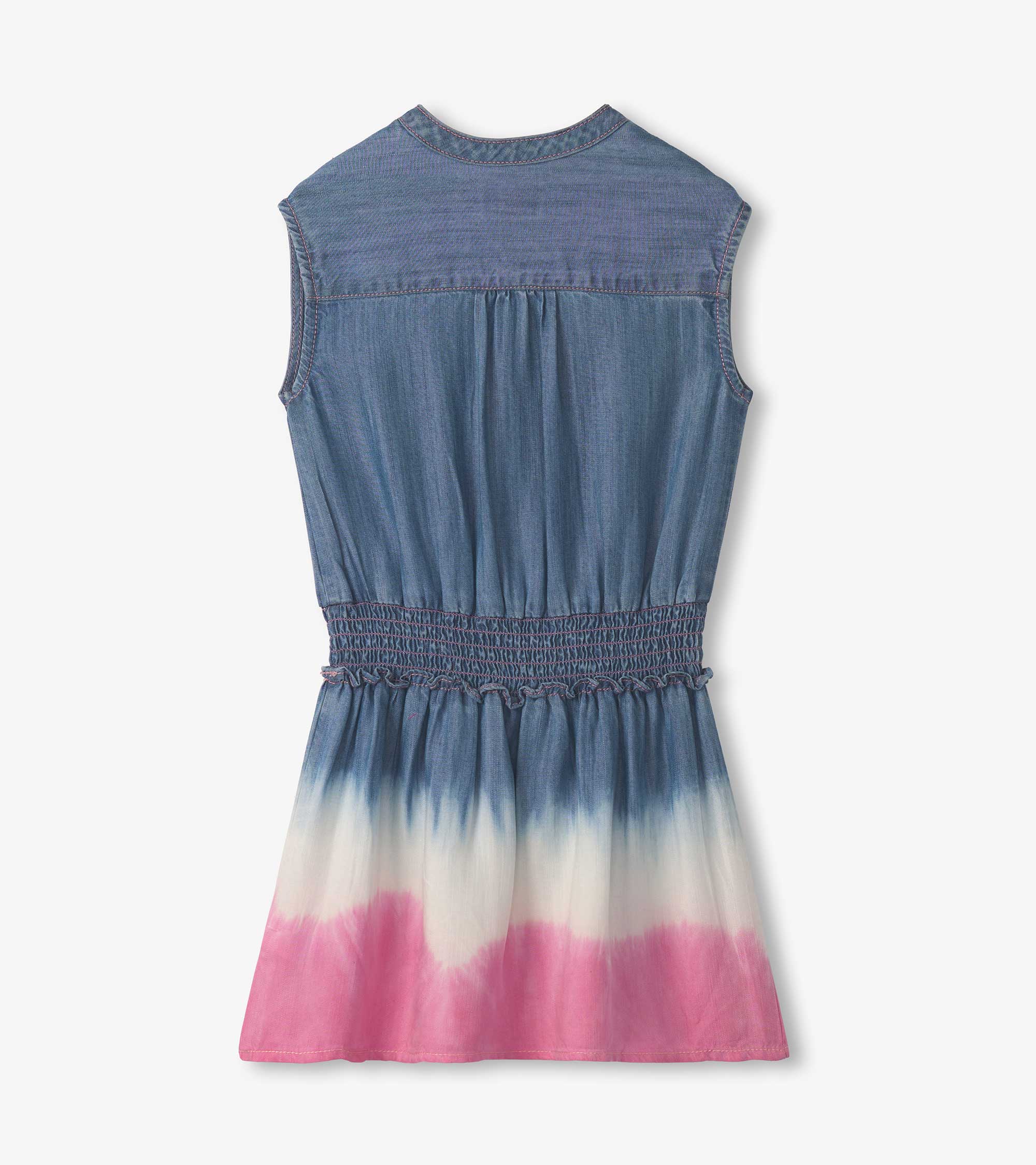 Girls Sapphire Stripes Smocked Waist Dress