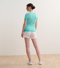 Simone Knit Tee - Teal Stripes