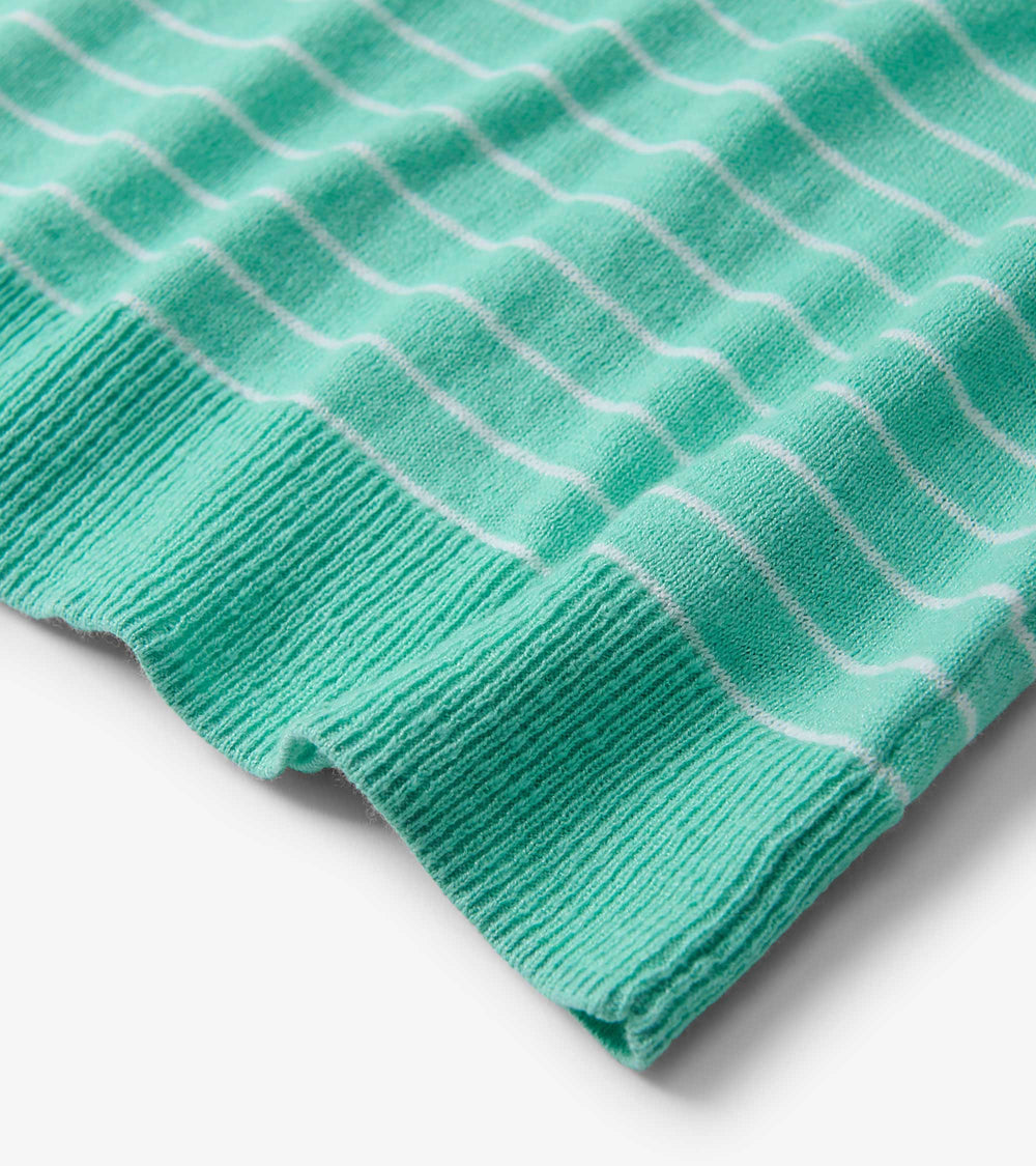 Simone Knit Tee - Teal Stripes