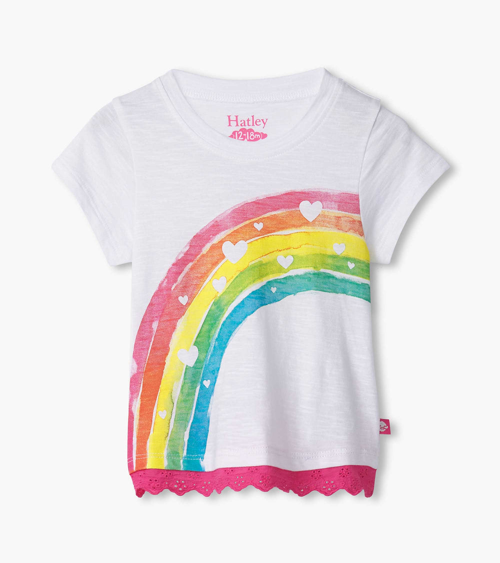 Baby & Toddler Girls Rainbow Eyelet Eyelet Trim T-Shirt