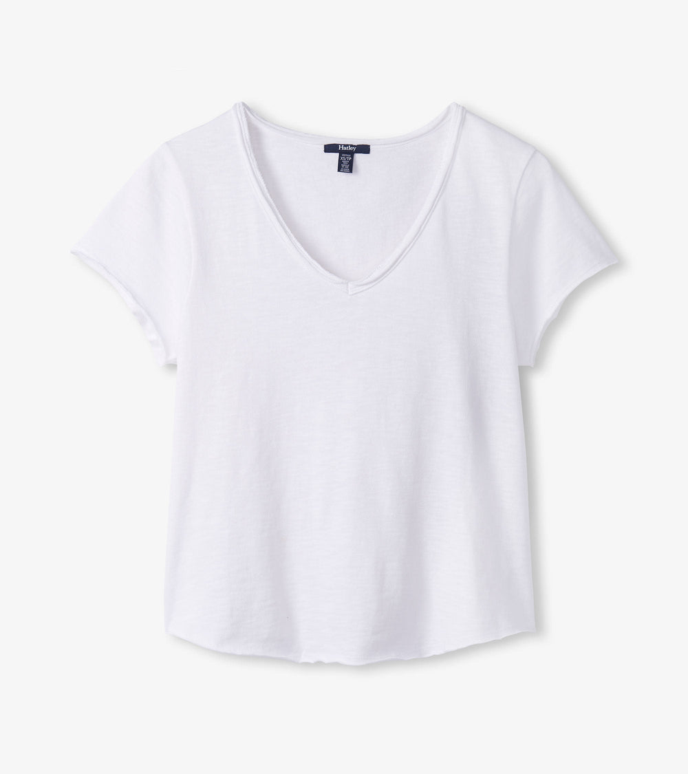 Sadie V-Neck Tee - White