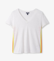 V-Neck Knit Tee - White