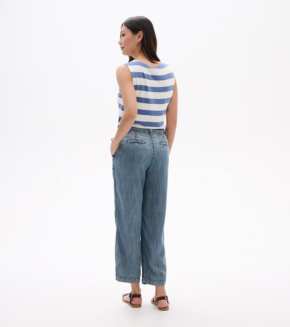Sophie Wide Leg Pants - Blue Acid Rinse