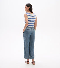 Sophie Wide Leg Pants - Blue Acid Rinse