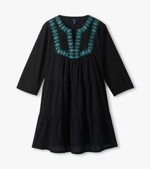 Amira Tiered Dress - Black Swiss Dot