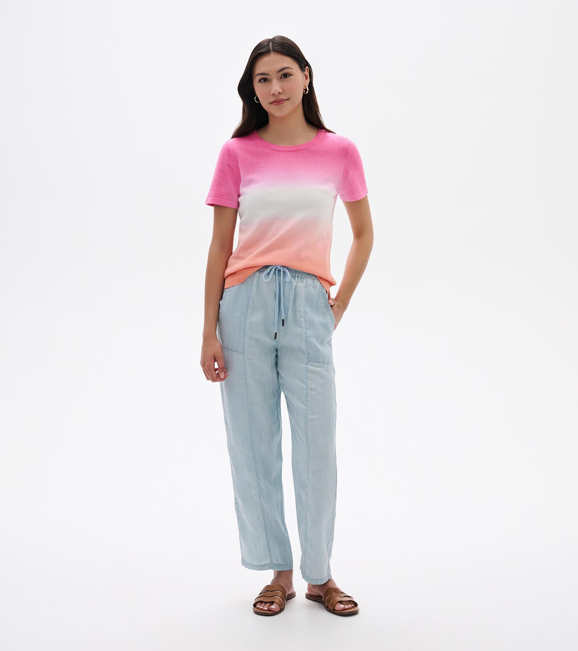 Simone Knit Tee - Beachy Dip Dye