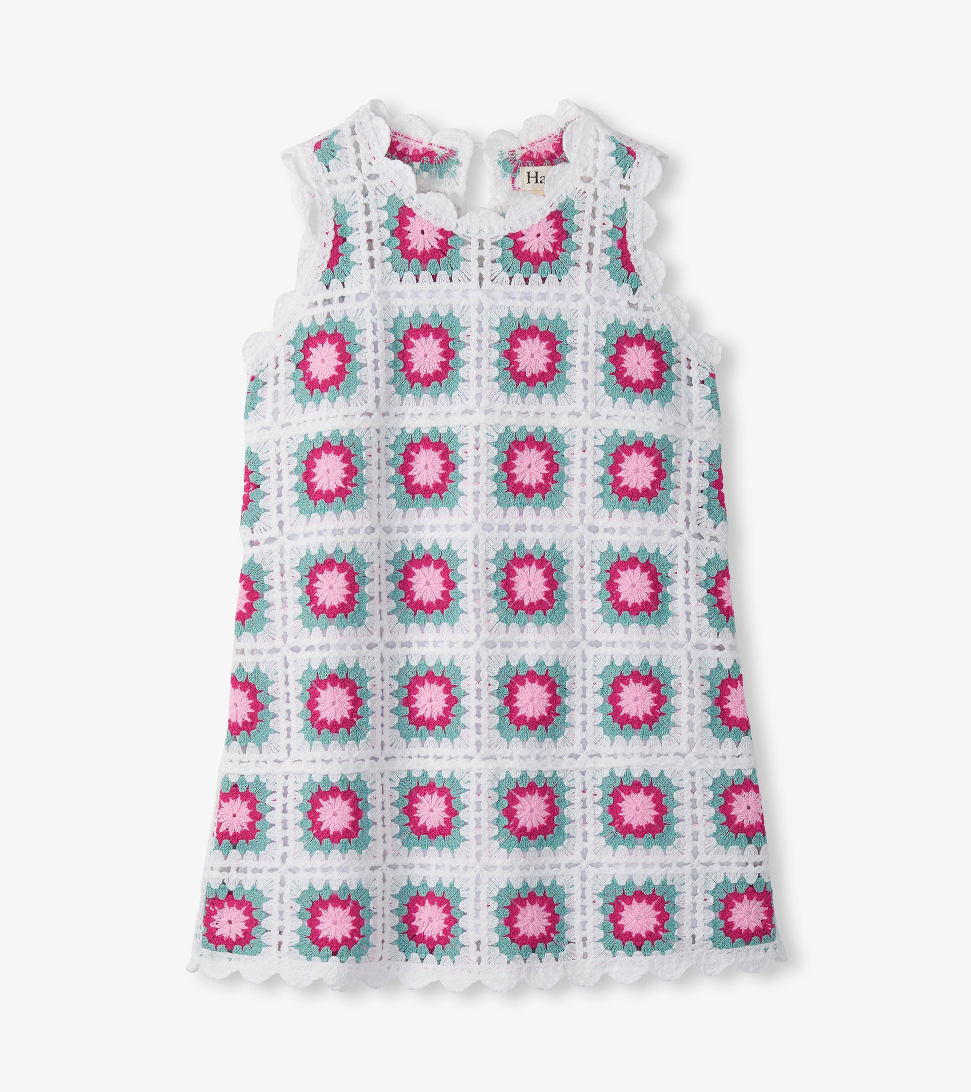 Girls Blue Radiance Sleeveless Crochet Dress