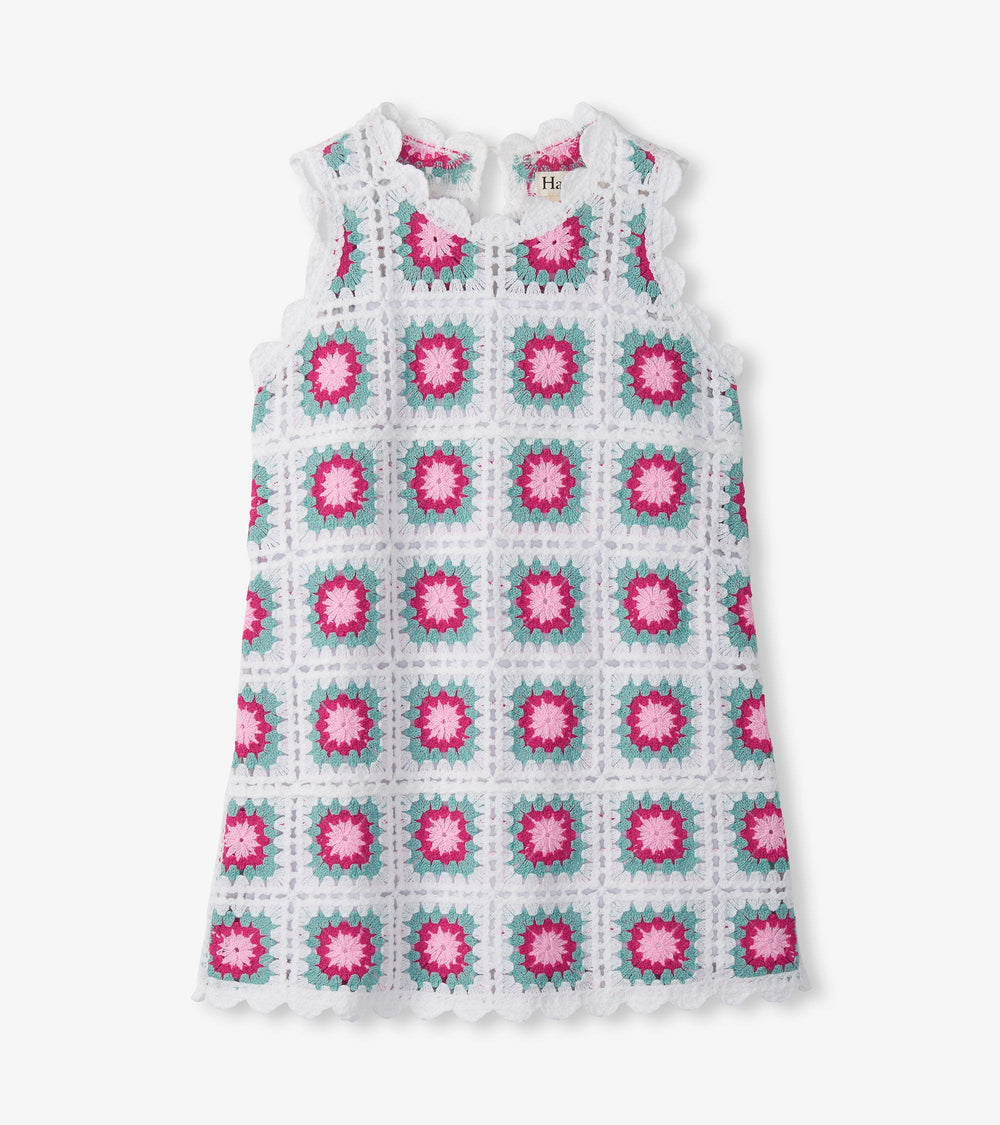 Girls Blue Radiance Sleeveless Crochet Dress