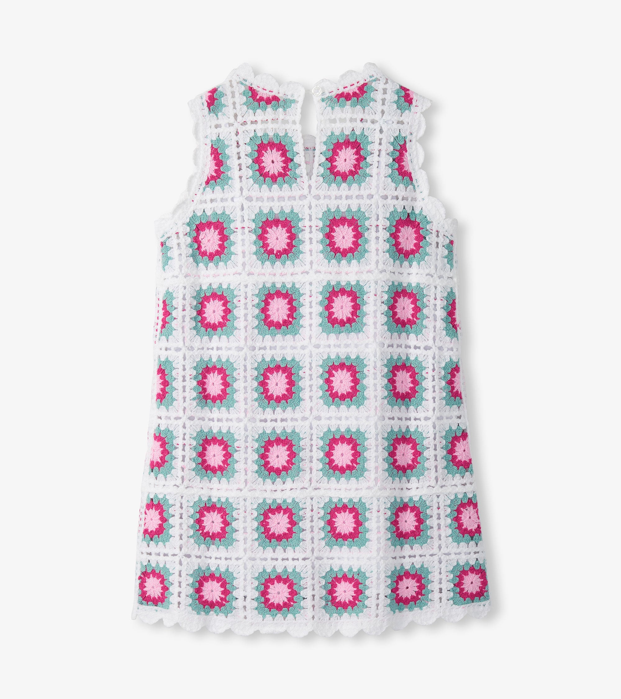 Girls Blue Radiance Sleeveless Crochet Dress