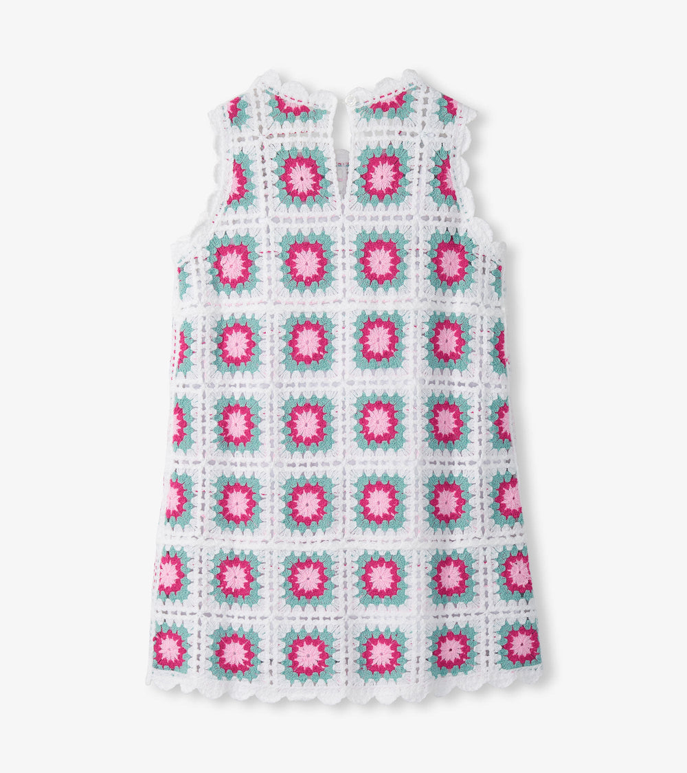 Girls Blue Radiance Sleeveless Crochet Dress