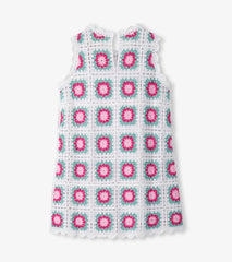 Girls Blue Radiance Sleeveless Crochet Dress