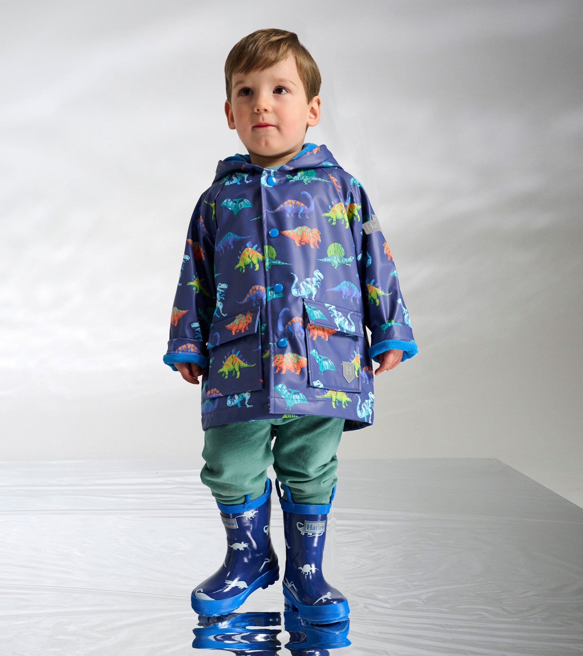 Baby & Toddler Boys Dino Party Button-Up Rain Jacket