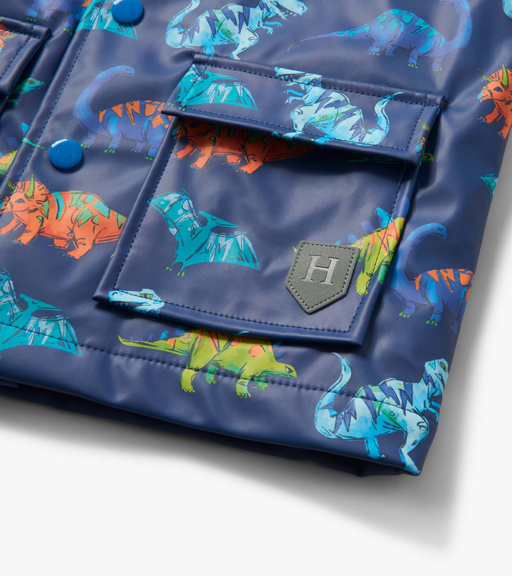 Baby & Toddler Boys Dino Party Button-Up Rain Jacket