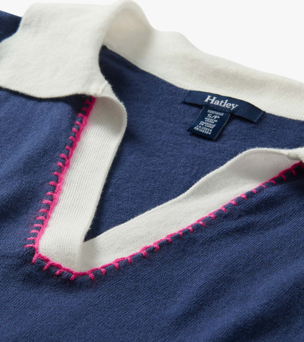 Johnny Collar Top - Patriot Blue
