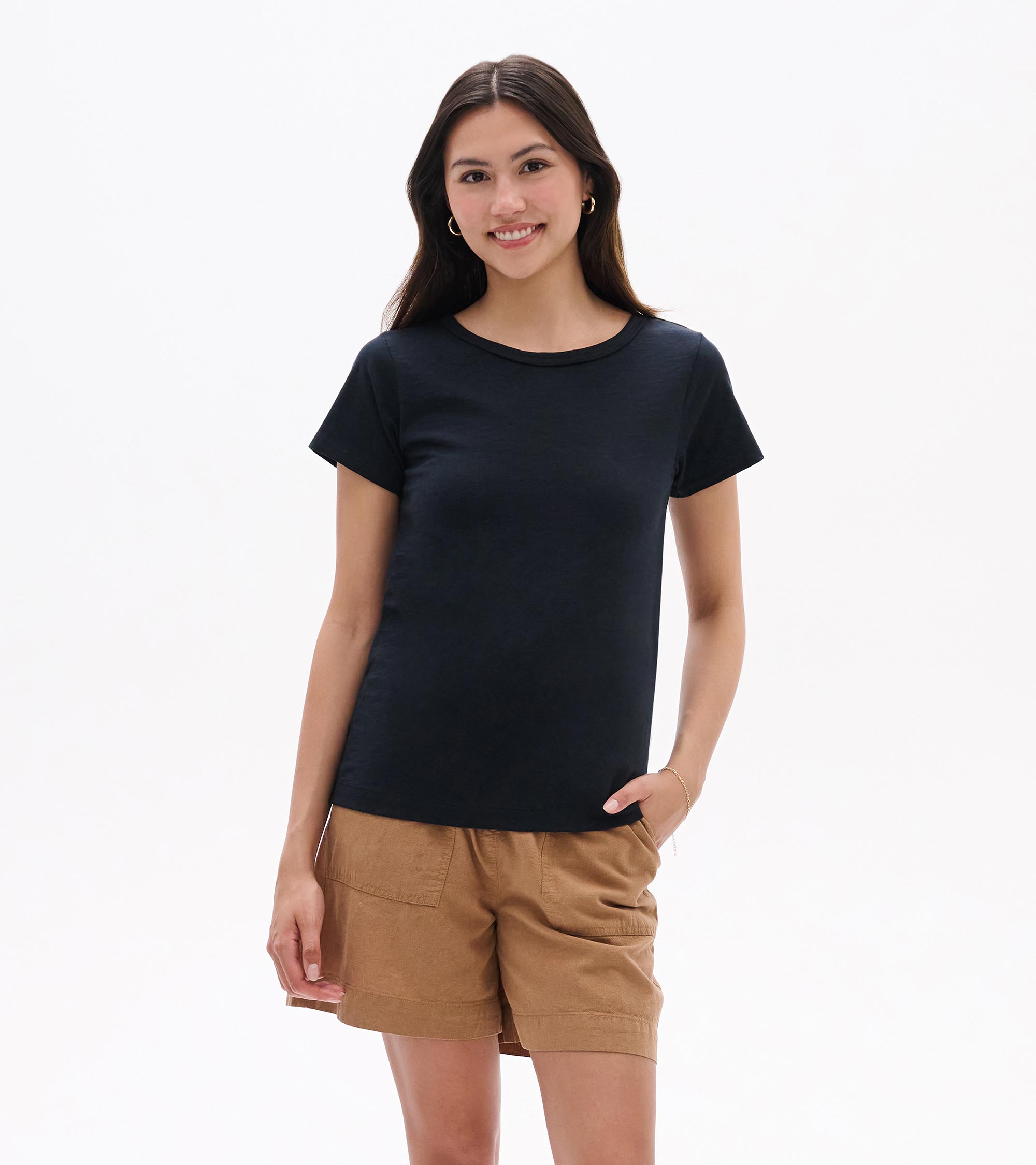 Essential Crew Neck Tee - Caviar