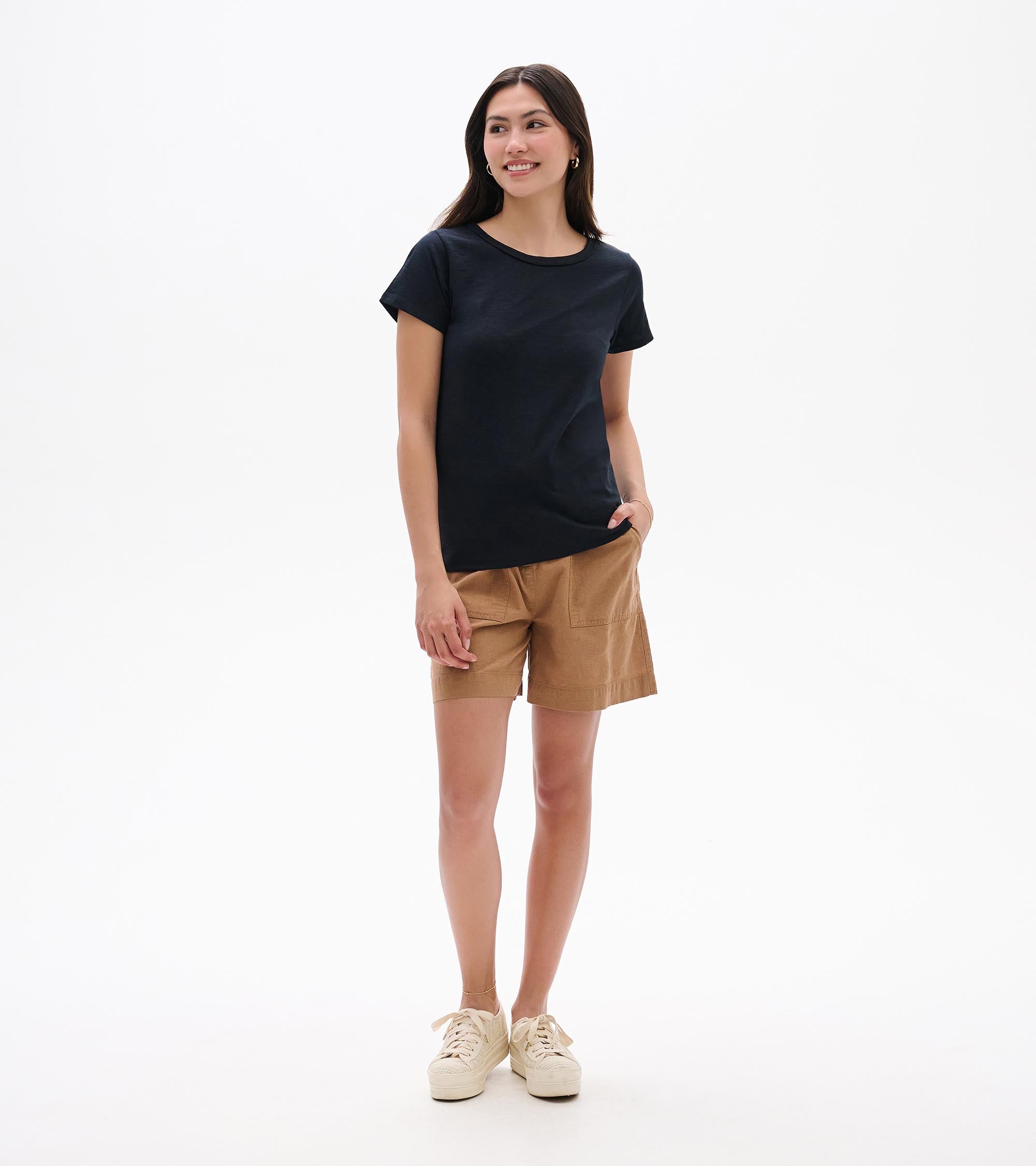 Essential Crew Neck Tee - Caviar