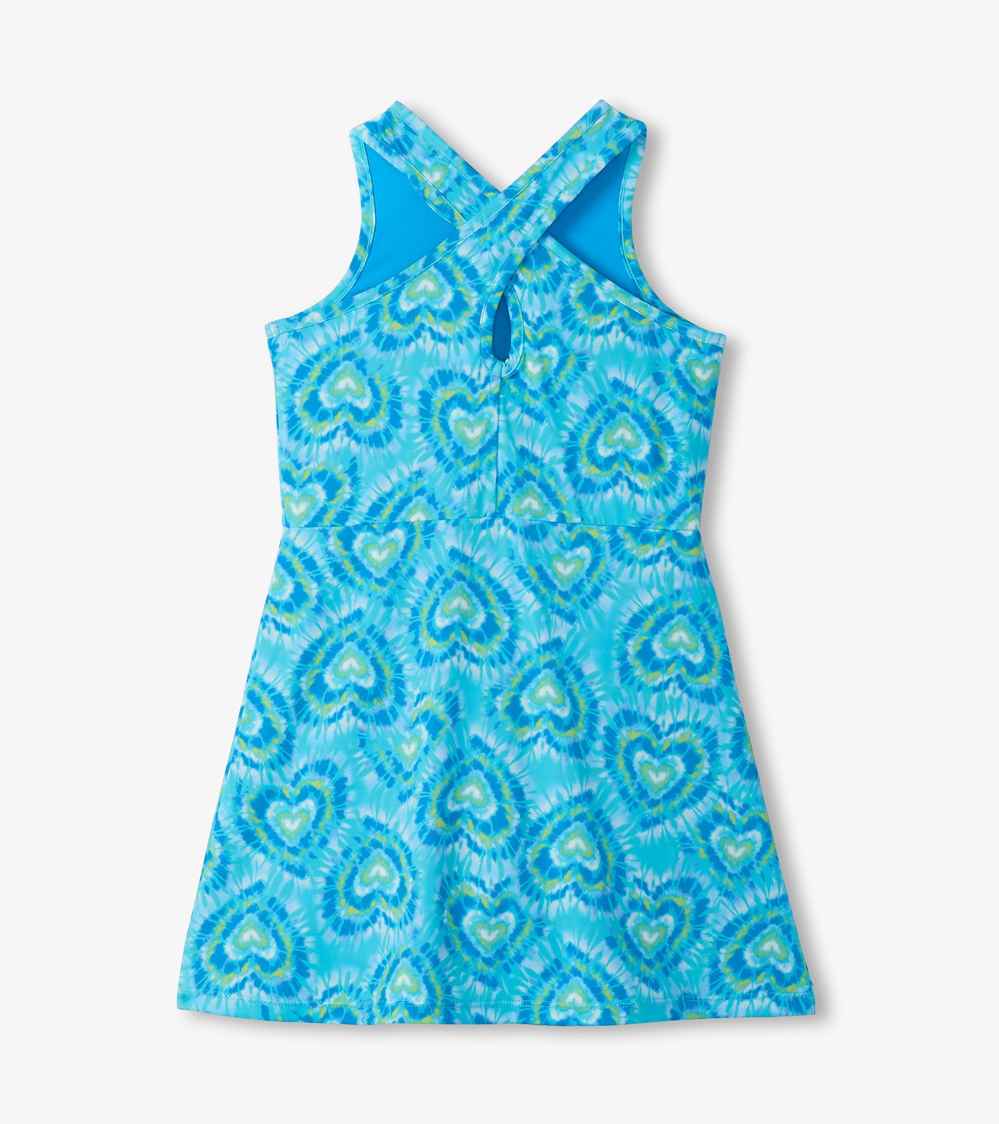 Girls Blue Candy Hearts Active A-Line Dress